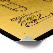 Vintages Design Retro Trombone-Patentdruck Poster (Ecke)