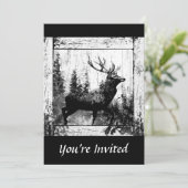 Vintages Design Stag, Bachelor Party Einladung (Stehend Vorderseite)
