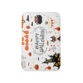Vintages Design von Halloween Elements im Set Badematte (Vorderseite Vertikal)