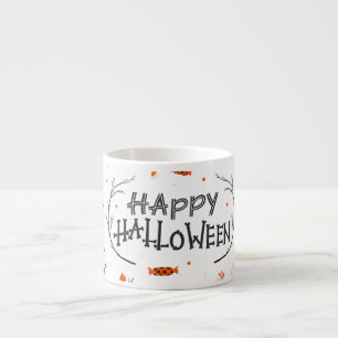 Vintages Design von Halloween Elements im Set Espressotasse