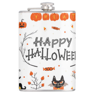 Vintages Design von Halloween Elements im Set Flachmann
