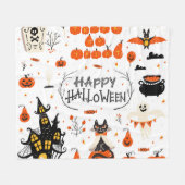 Vintages Design von Halloween Elements im Set Fleecedecke (Vorderseite (Horizontal))