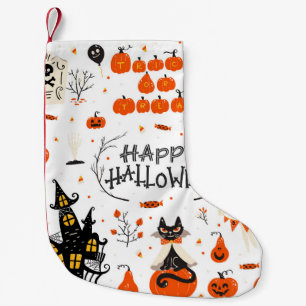 Vintages Design von Halloween Elements im Set Kleiner Weihnachtsstrumpf