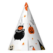 Vintages Design von Halloween Elements im Set Partyhütchen (Rückseite)