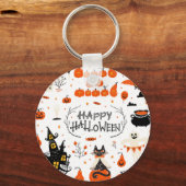 Vintages Design von Halloween Elements im Set Schlüsselanhänger (Vorderseite)