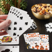 Vintages Design von Halloween Elements im Set Spielkarten (In Situ)