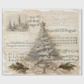 Vintages Design Weihnachtsmusikalisches Wrapping P Geschenkpapier (Flach)
