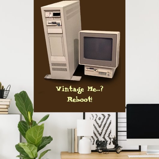 Vintages Desktop-Computer-Reboot-Poster Poster (Heimbüro)