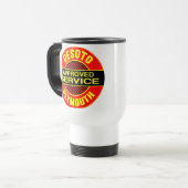 Vintages DeSoto Service-Zeichen Reisebecher (Vorderseite Links)