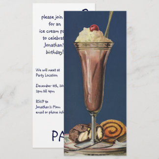 Vintages Dessert, Schokolade Geburtstagsparty Einladung