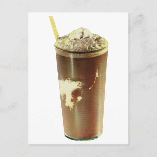 Vintages Dessert, Schokoladeschüttler und gepeitsc Postkarte (Vorderseite)