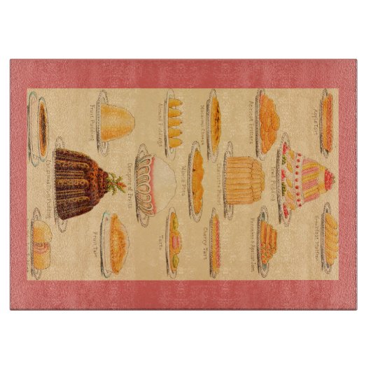 Vintages Dessertbrett Schneidebrett (Vorderseite)