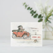 Vintages Detroit Auto Postkarte (Stehend Vorderseite)