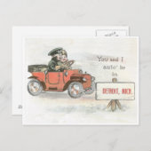 Vintages Detroit Auto Postkarte (Vorne/Hinten)