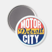 Vintages Detroit-Label Magnet (Vorderseite/Rückseite)