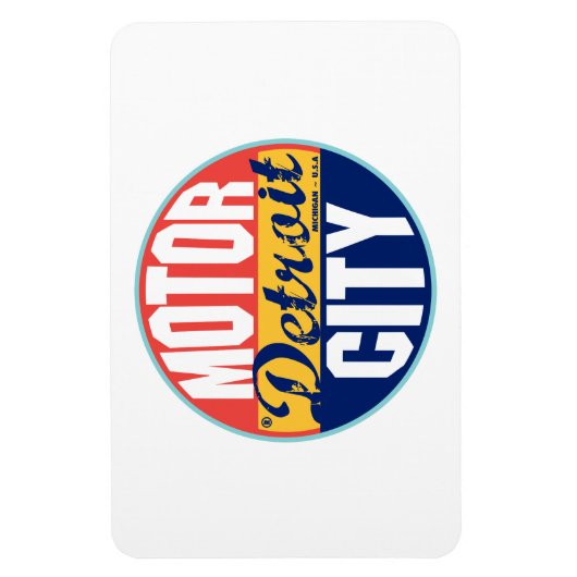 Vintages Detroit-Label Magnet (Vertikal)