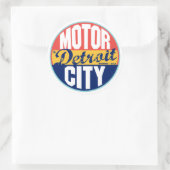 Vintages Detroit-Label Runder Aufkleber (Tasche)