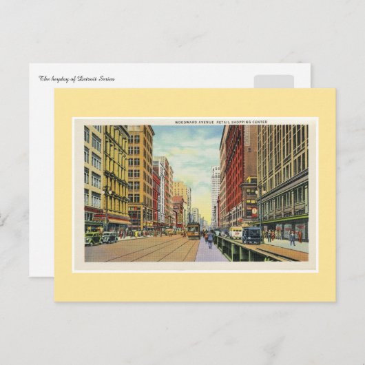Vintages Detroit Woodward Av Einkaufszentrum Postkarte (Vorne/Hinten)