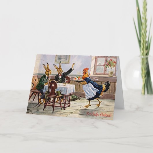 Vintages Deutsch - Ostereier-Leckerei, Feiertagskarte (Vorderseite)