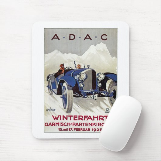 Vintages deutsches Rennrennen Mousepad (Mit Mouse)