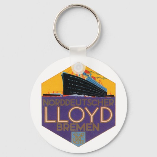 Vintages deutsches Seefrachtbild Schlüsselanhänger (Vorderseite)