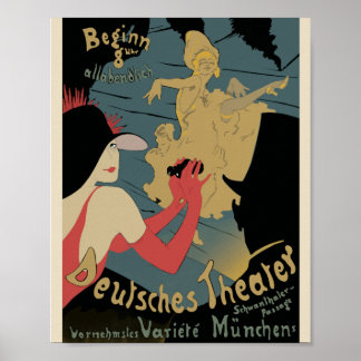 Vintages Deutsches Theaterposter-Kabarett Poster