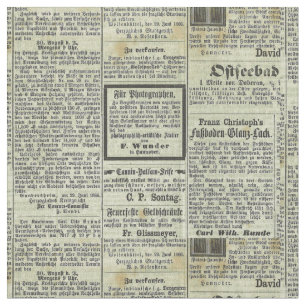 Vintages deutsches Zeitungsgewebe Stoff