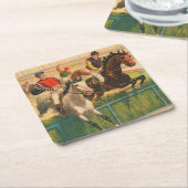 Vintages deutsches Zirkusposter auf Pferden Rechteckiger Pappuntersetzer (angewinkelt)