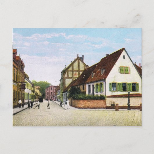 Vintages Deutschland, Germersheim Fischerstrasse Postkarte (Vorderseite)