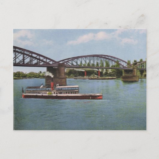 Vintages Deutschland, Germersheim, Tourist-Dampfsc Postkarte (Vorderseite)