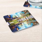 Vintages Deutschland München Towngate Karistor Rechteckiger Pappuntersetzer (angewinkelt)