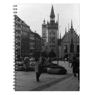 Vintages Deutschland Münchener Marienplatz 1970 Notizblock