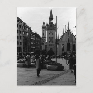 Vintages Deutschland Münchner Kirche Marienplatz Postkarte