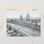 Vintages Deutschland, Oberbaumbrucke Postkarte (Vorne/Hinten)