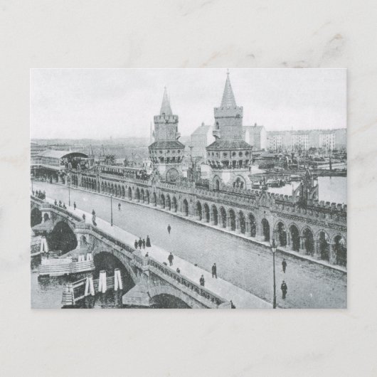 Vintages Deutschland, Oberbaumbrucke Postkarte (Vorderseite)