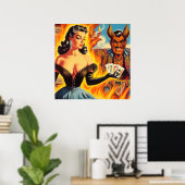 Vintages devilisches Button Poster (Heimbüro)