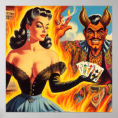 Vintages devilisches Button Poster (Vorne)
