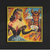 Vintages devilisches Button Poster