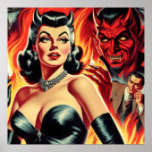 Vintages devilisches Button Poster (Vorne)