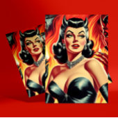 Vintages devilisches Button Postkarte