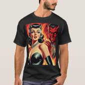 Vintages devilisches Button T-Shirt (Vorderseite)