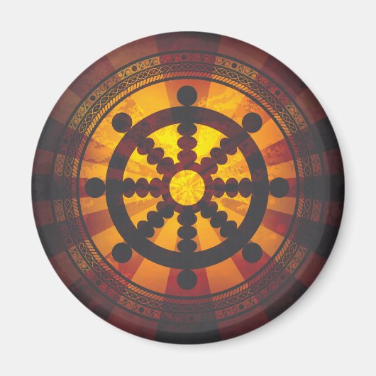 Vintages Dharma Wheel Print Magnet (Vorne)