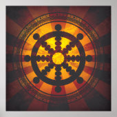Vintages Dharma Wheel Print Poster (Vorne)
