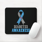 Vintages Diabetes-Bewusstsein Blau und Grau Mousepad (Mit Mouse)