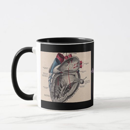 Vintages Diagramm für anatomisches Herz personalis Tasse (Links)