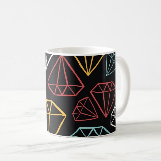 Vintages Diamantdesign, nahtlos Kaffeetasse (VorderseiteRechts)