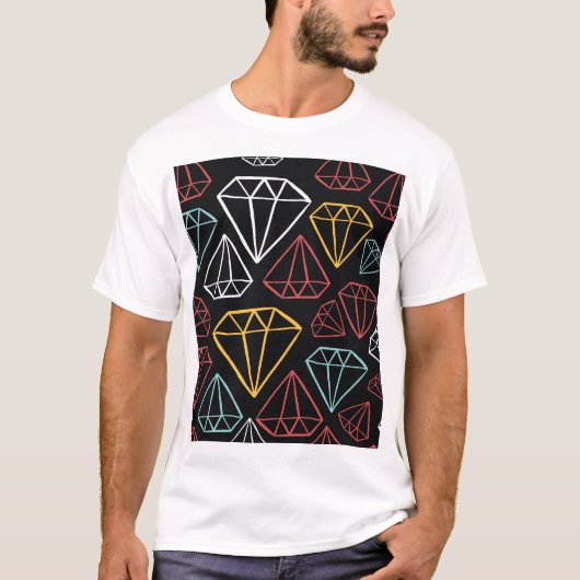 Vintages Diamantdesign, nahtlos T-Shirt (Vorderseite)