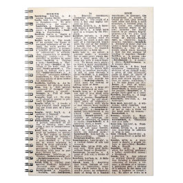 Vintages Dictionary Page-Notebook für Buchliebhabe Notizblock