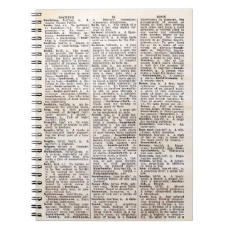 Vintages Dictionary Page-Notebook für Buchliebhabe Notizblock