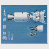 Vintages die NASA Raumfahrzeug und Rockets Geschenkpapier (Flach)